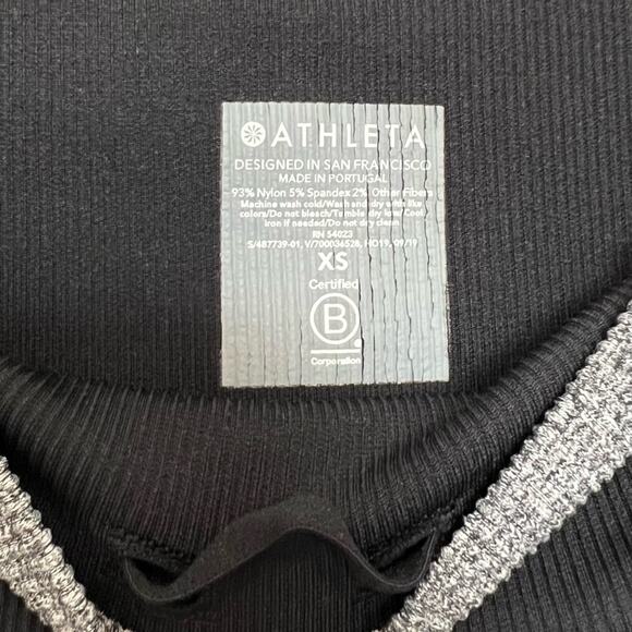 Athleta Andes High Rise Tight / Leggings Black Grey Striped Size XS - Picture 5 of 6